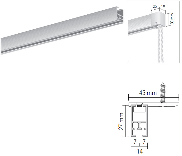 Карниз со шнуром MODUL 2554