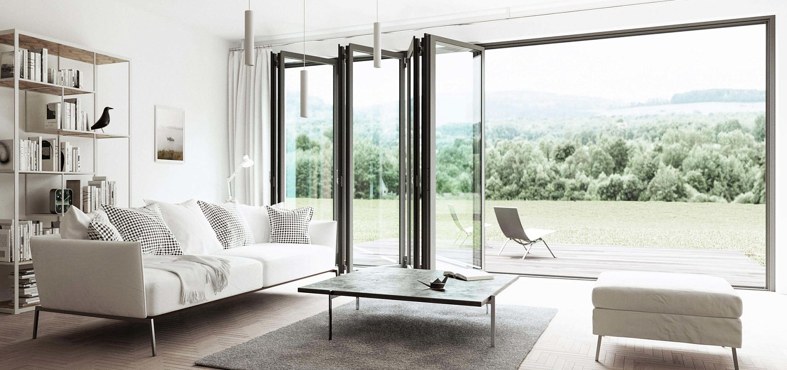 Стеклянные складные  двери Highline Solarlux