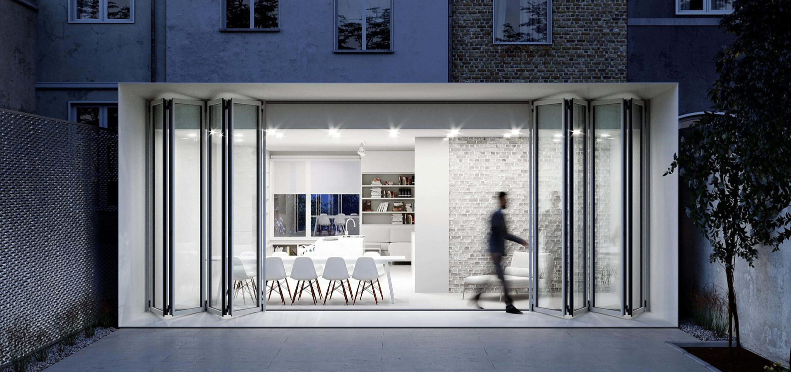 Стеклянные складные  двери Ecoline Solarlux